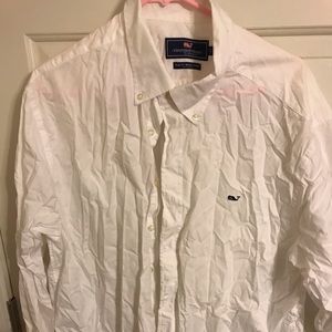 Solid white Vineyard Vines button down
